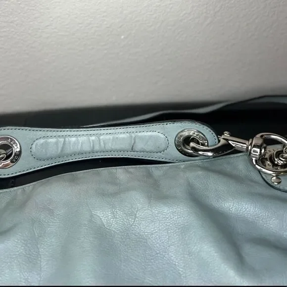 Rebecca Minkoff Studded Satchel Bag Shoulder Purse Bright Light Blue - Picture 7 of 12